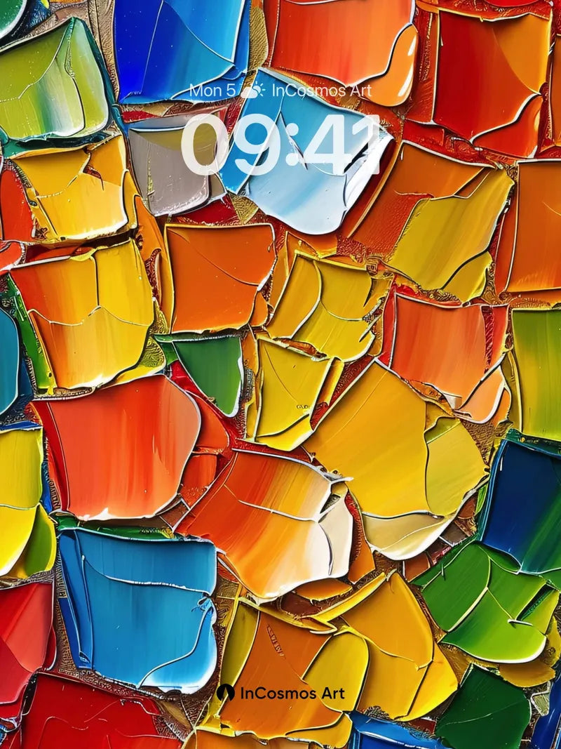 Fractured Rainbow Wallpaper with Ceramic Glow wallpaper for iPhone, iPad & Mac