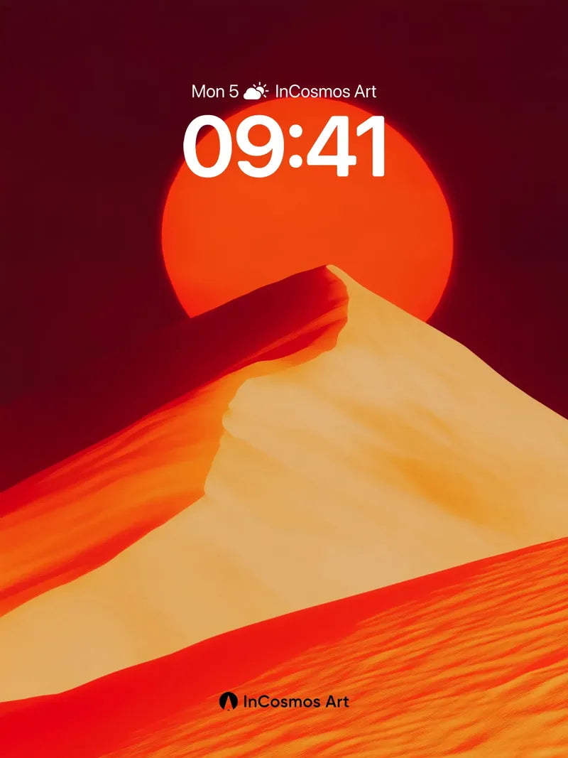 Crimson Horizon Wallpaper with Sun-Crowned Peak