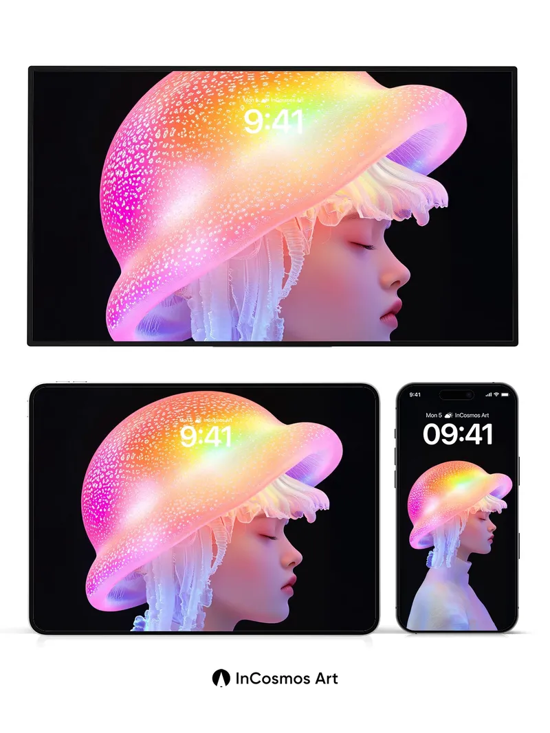 Luminous Jellyfish Wallpaper with Bioluminescent Veil