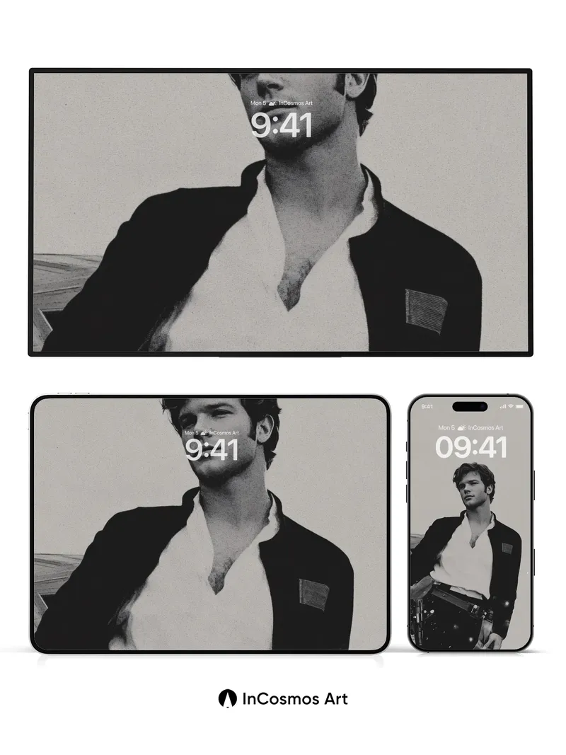 Monochrome Rebel Wallpaper with Starlight Dust