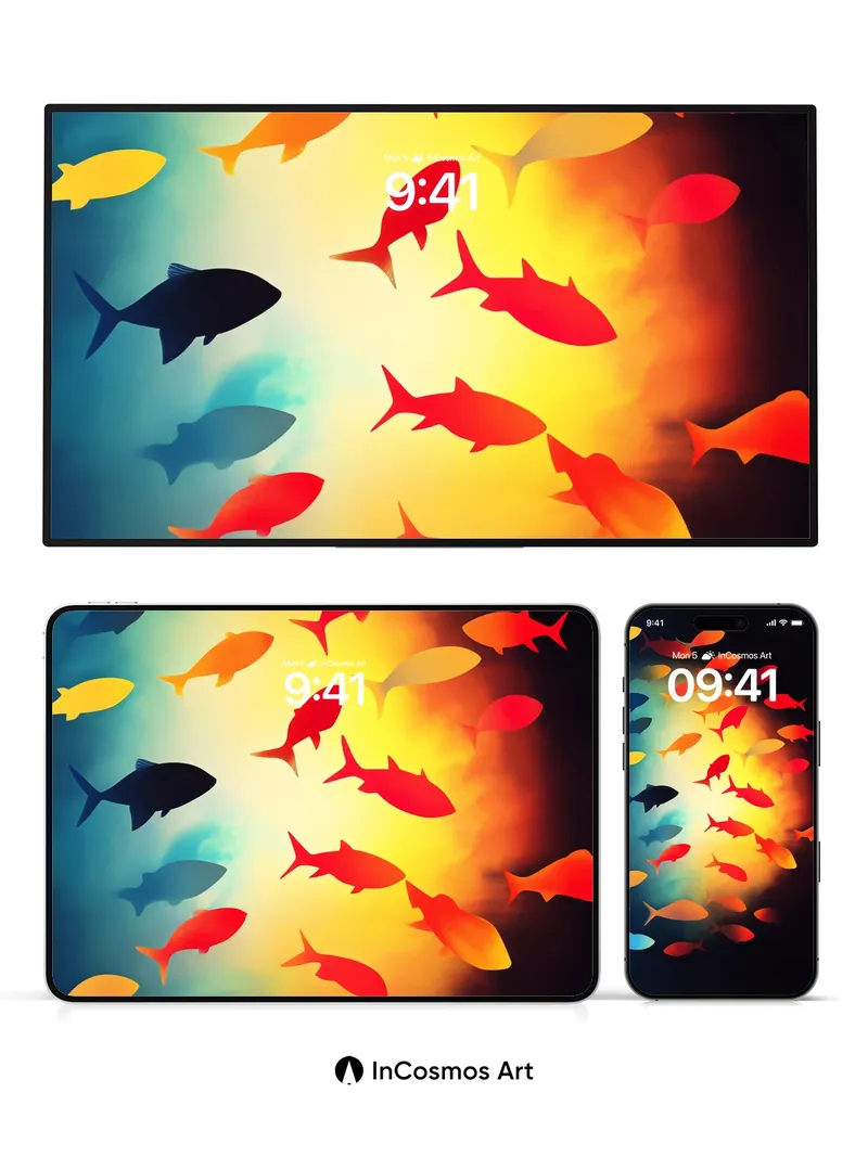 Luminous Swarm Wallpaper with Solar Pulse