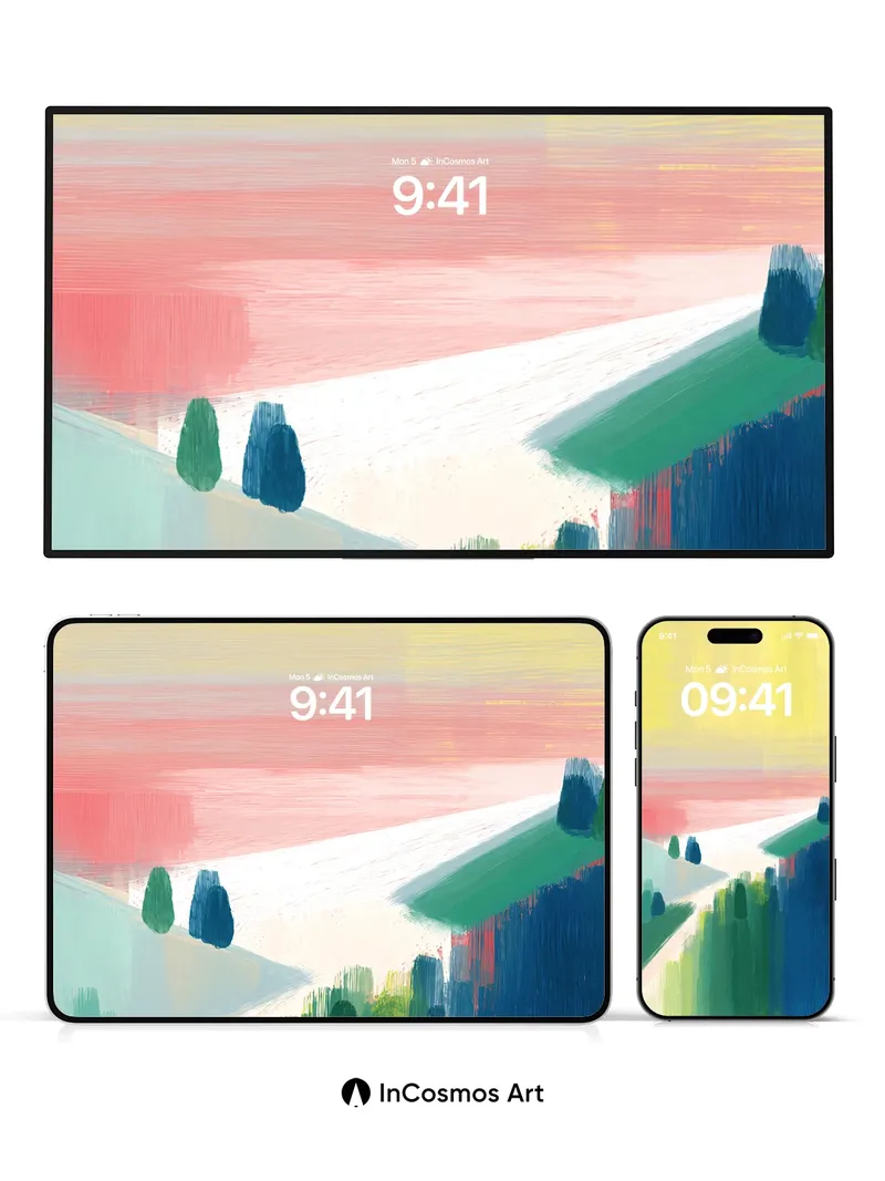 Sunset Drift Wallpaper with Whispering Hills