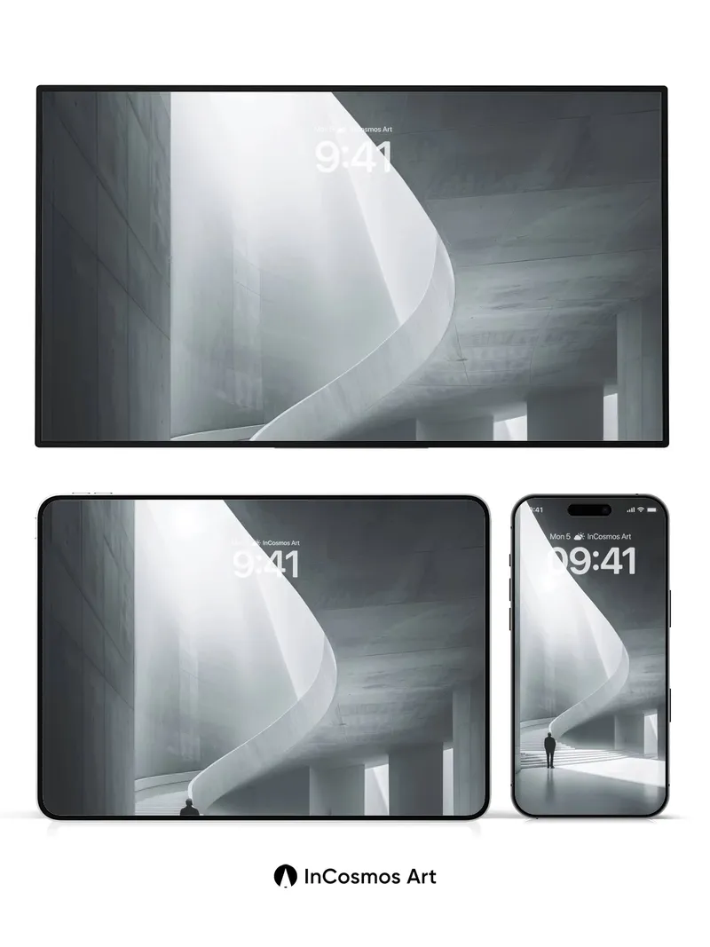 Serenity Curve Wallpaper with Ethereal Light