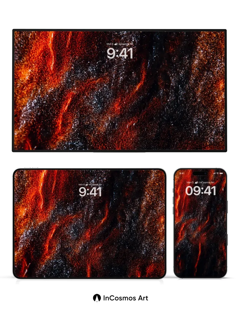 Obsidian Flame Wallpaper with Molten Veins