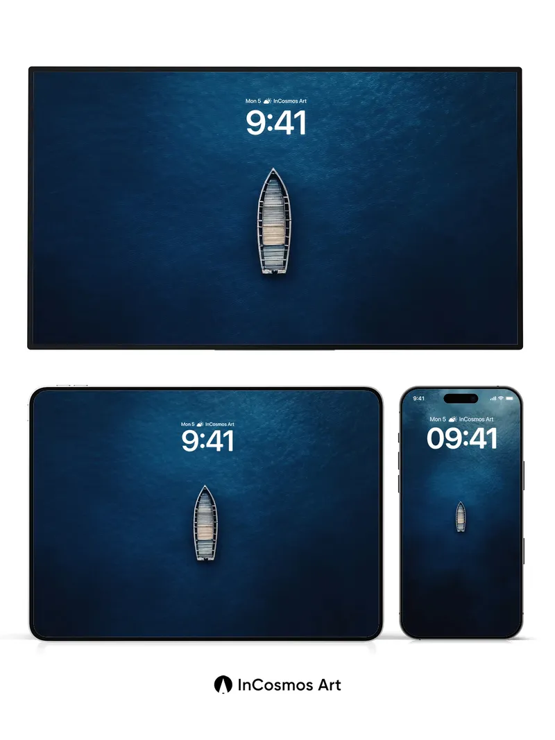 Serenity Drift Wallpaper with Midnight Sea