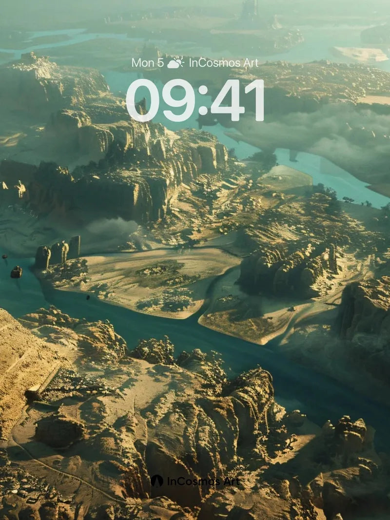 Desert Mirage Wallpaper with Ancient Pyramid