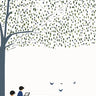 Serene Tree Canopy Wallpaper with Floating Readers wallpaper for iPhone, iPad & Mac