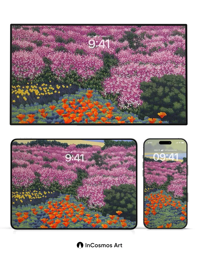 Whispering Petal Wallpaper with Horizon Hush