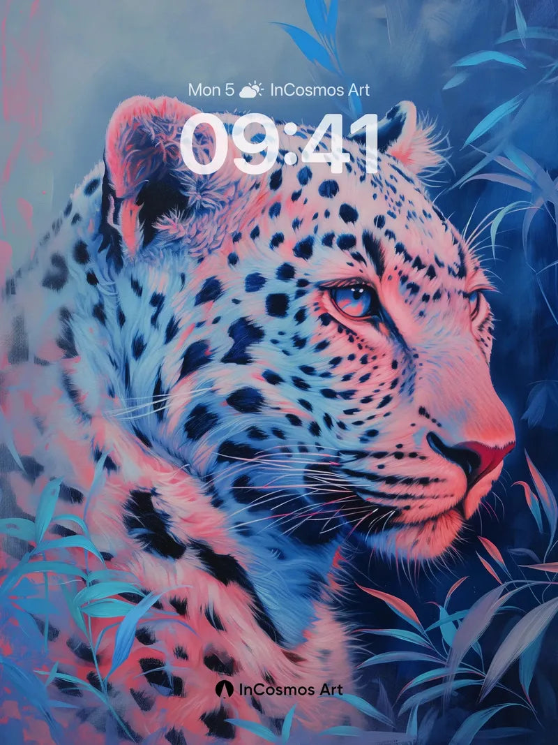 Neon Mirage Wallpaper with Ethereal Leopard