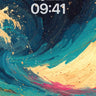 Cosmic Wave Wallpaper with Hokusai Echo wallpaper for iPhone, iPad & Mac