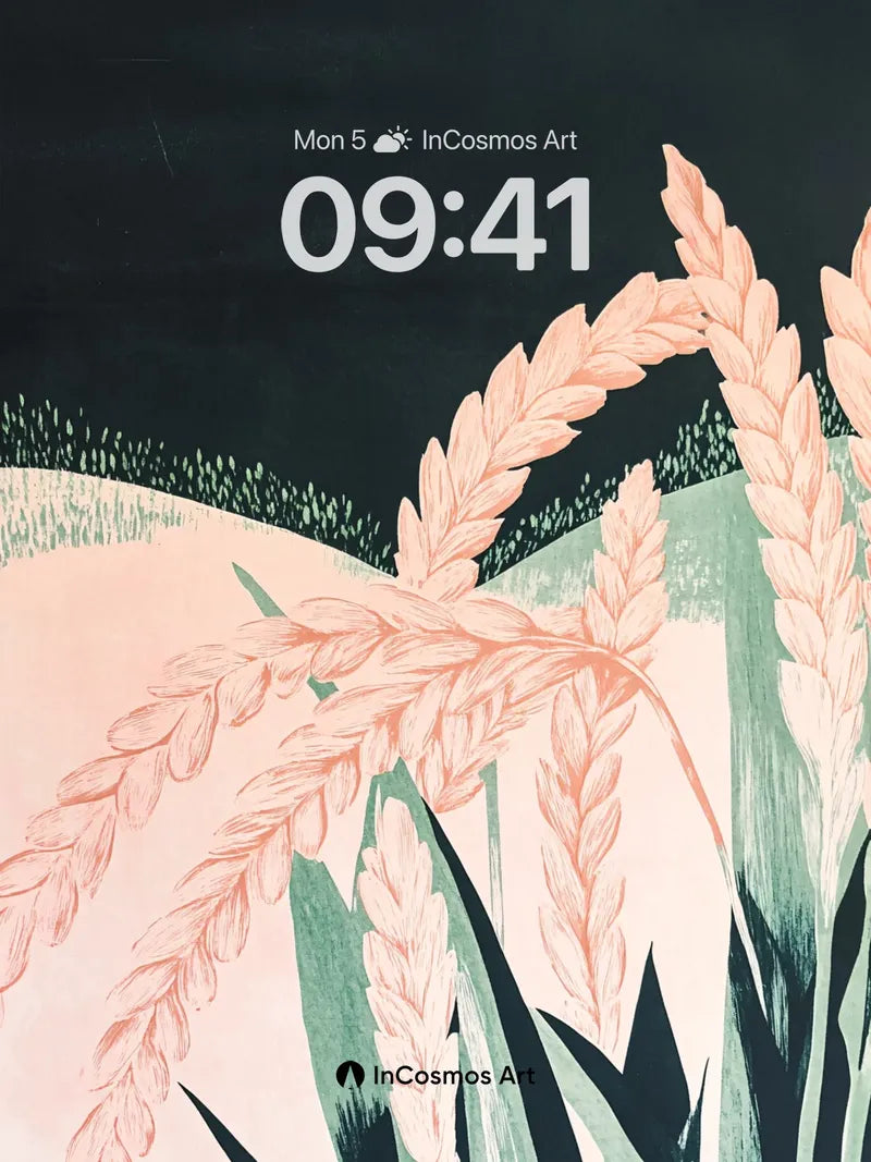 Serenity Wheatfield Wallpaper with Soft Gradient Hues