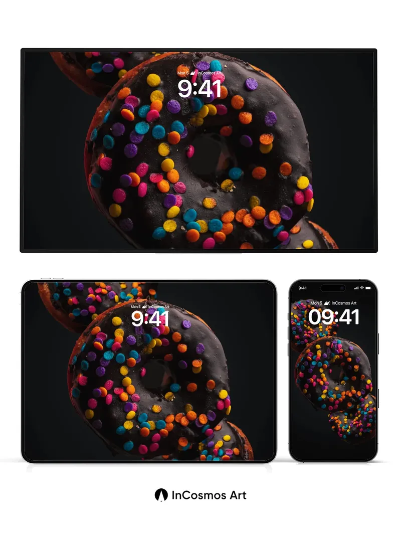 Floating Chocolate Whimsy Wallpaper with Rainbow Sprinkles