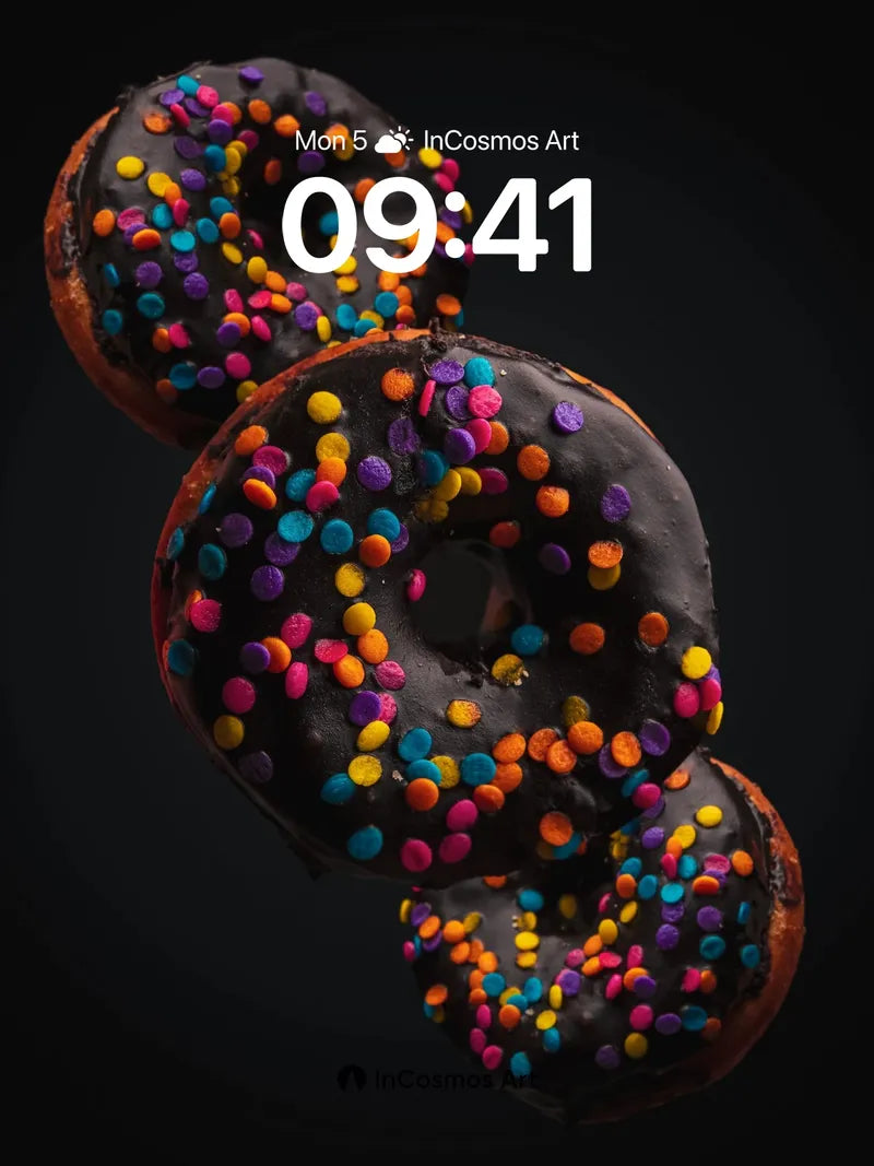 Floating Chocolate Whimsy Wallpaper with Rainbow Sprinkles wallpaper for iPhone, iPad & Mac