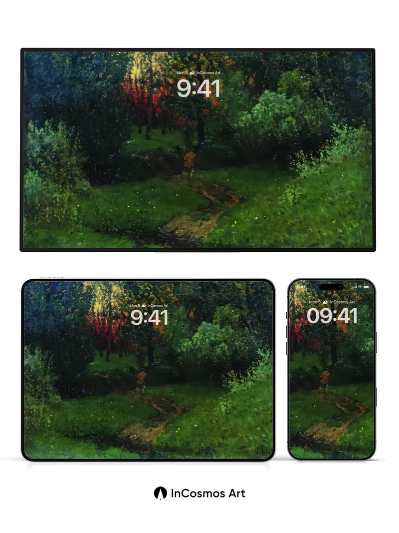 Whispering Path Wallpaper with Dappled Light