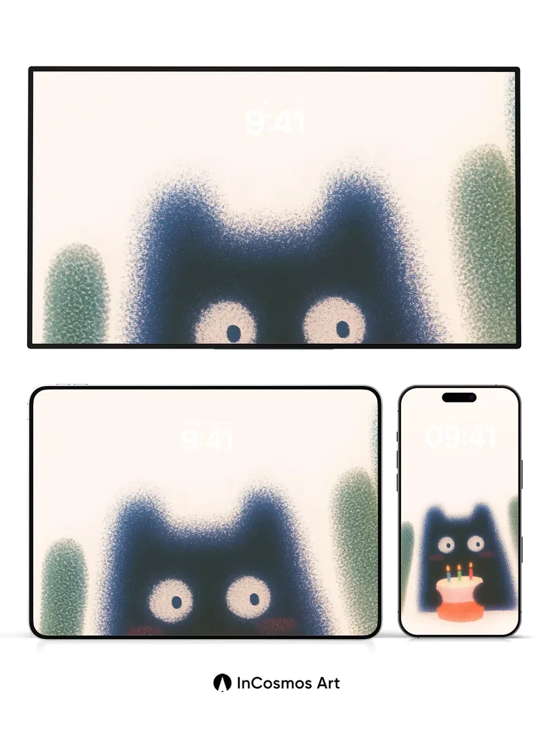 Whispering Shadow Wallpaper with Birthday Candles