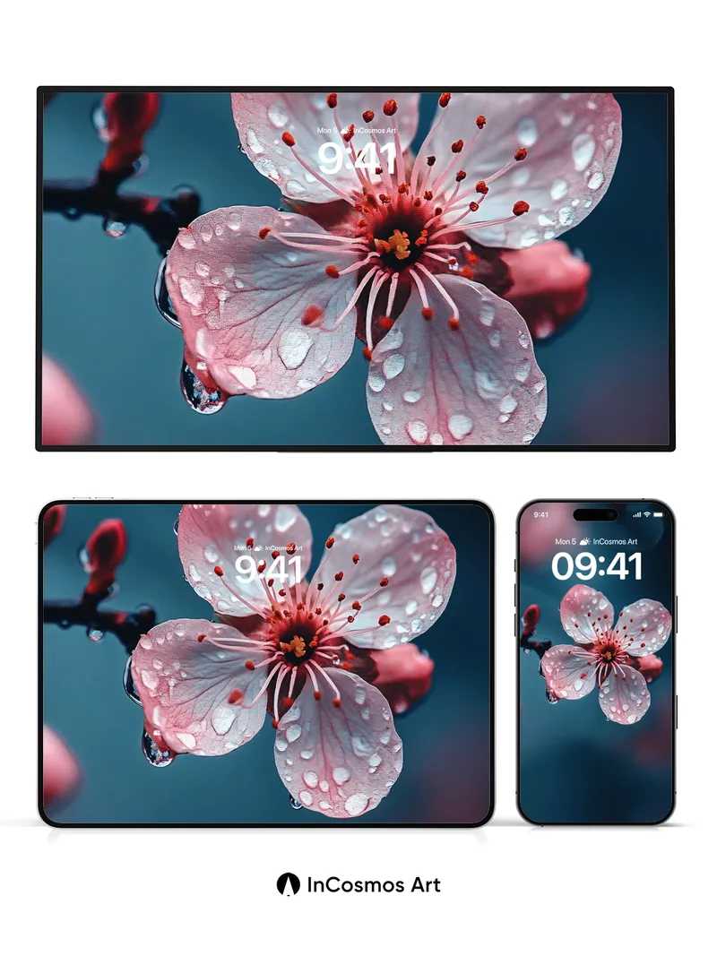 Dew-Kissed Petal Wallpaper with Ethereal Glow