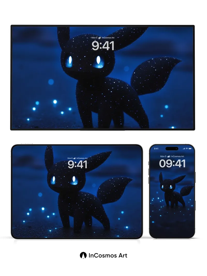 Stellar Eevee Wallpaper with Cosmic Dust