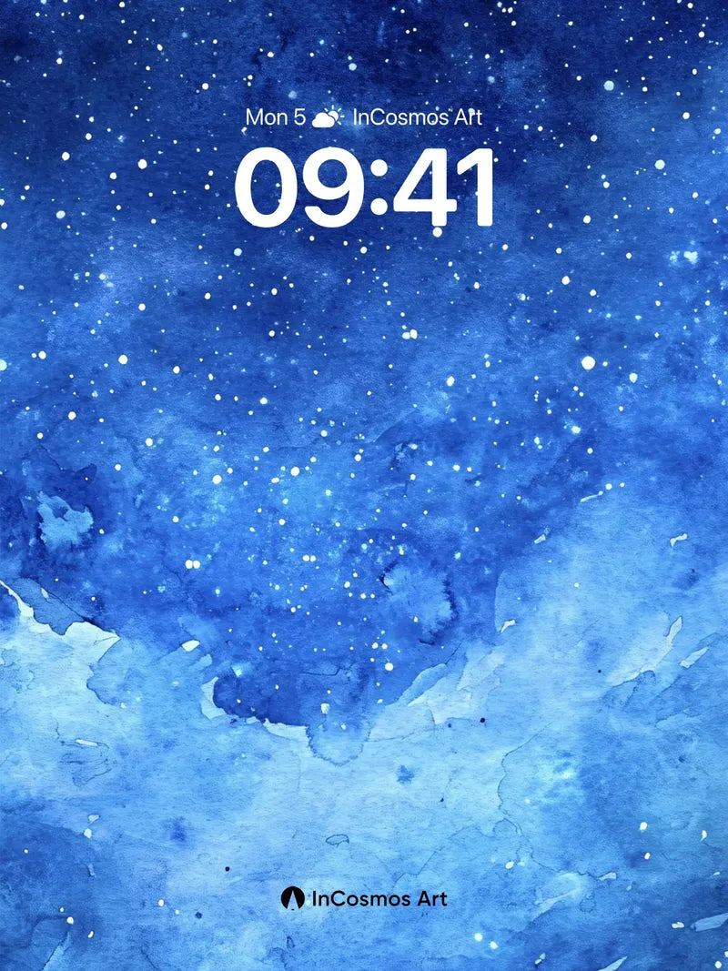 Stellar Veil Wallpaper with Watercolor Cosmos wallpaper for iPhone, iPad & Mac