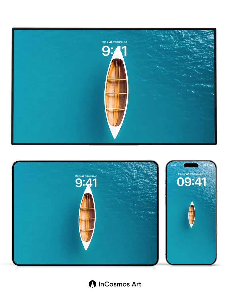 Serene Drift Wallpaper with Azure Depth