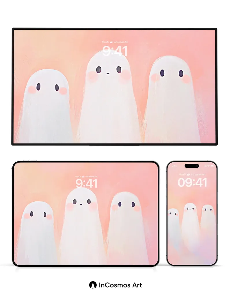 Soft Whisper Ghost Wallpaper with Pastel Haze