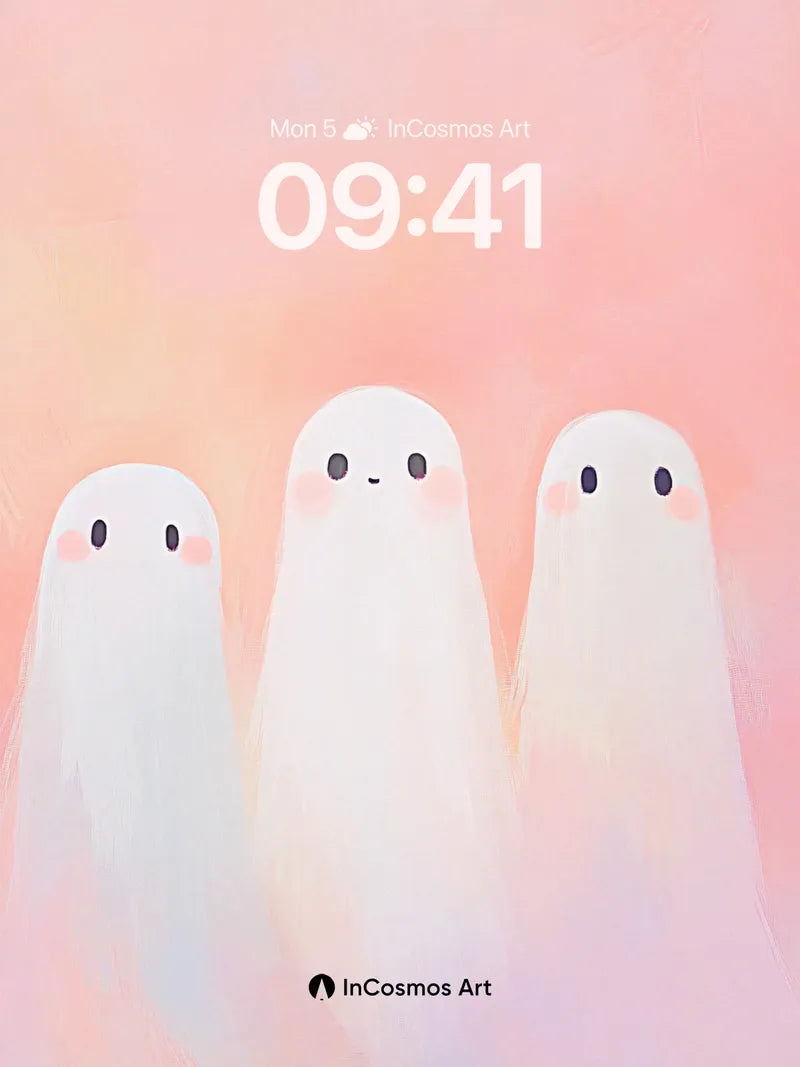 Soft Whisper Ghost Wallpaper with Pastel Haze