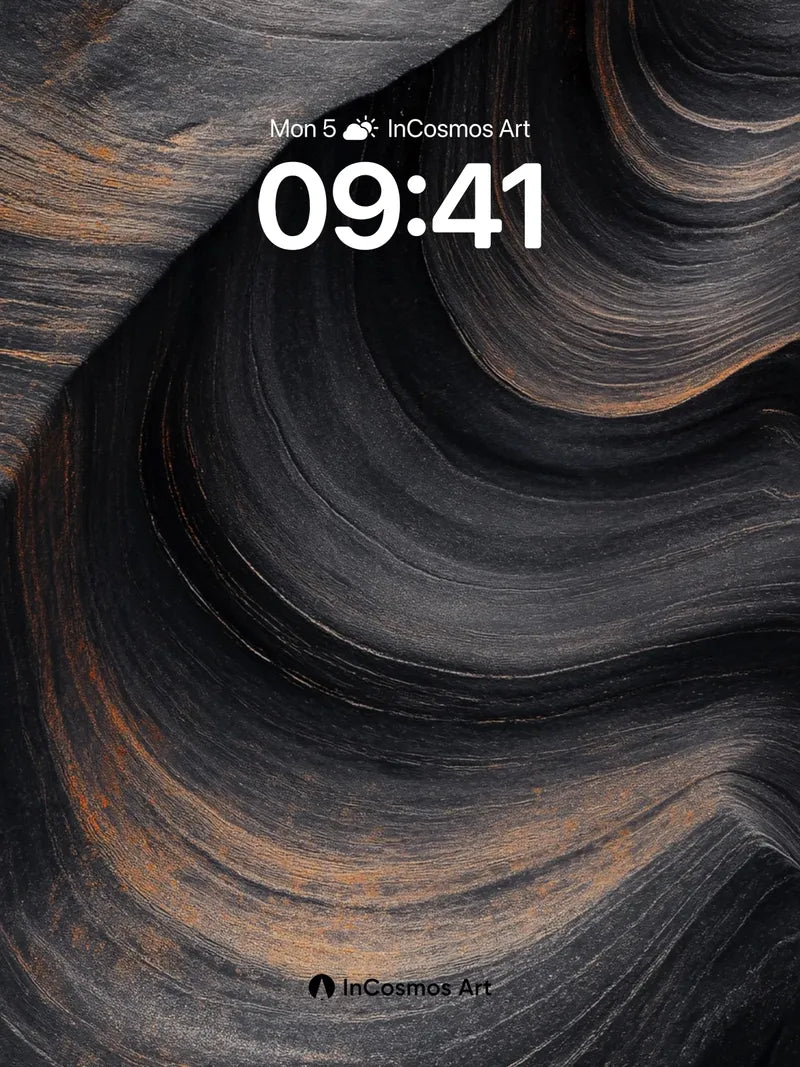 Shadowed Wave Wallpaper with Golden Veins