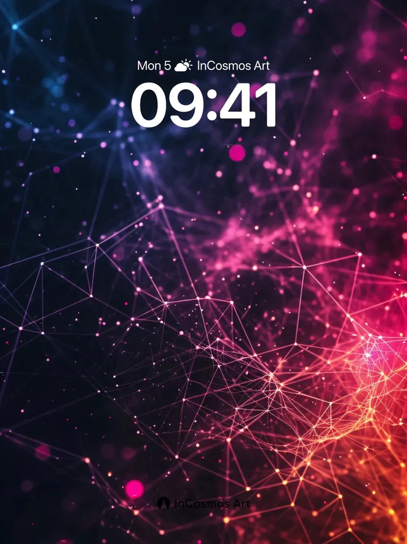 Neon Web Wallpaper with Cosmic Threads