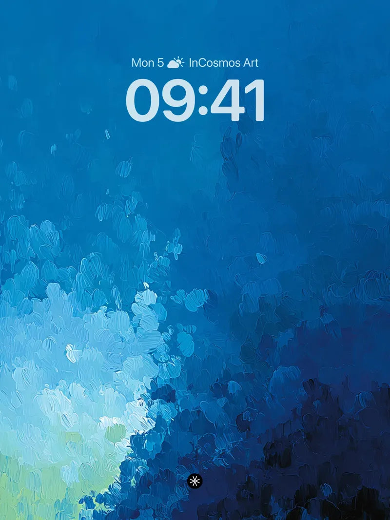 Serene Blue Gradient Flow Wallpaper with Textured Depth