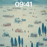 Frostbound Village Wallpaper with Silent Peaks wallpaper for iPhone, iPad & Mac