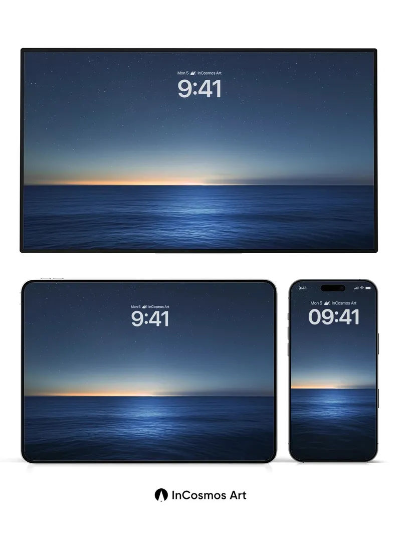 Stellar Horizon Wallpaper with Ocean Breath