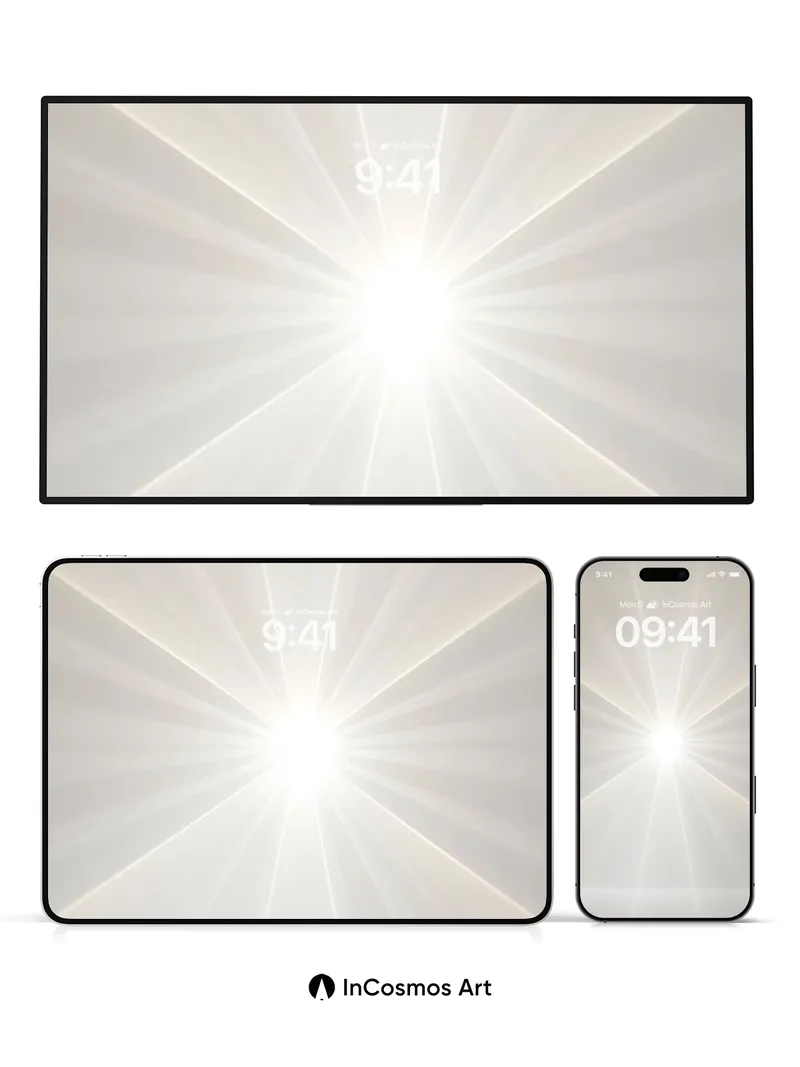 Radiant Stillness Wallpaper with Sunburst Light