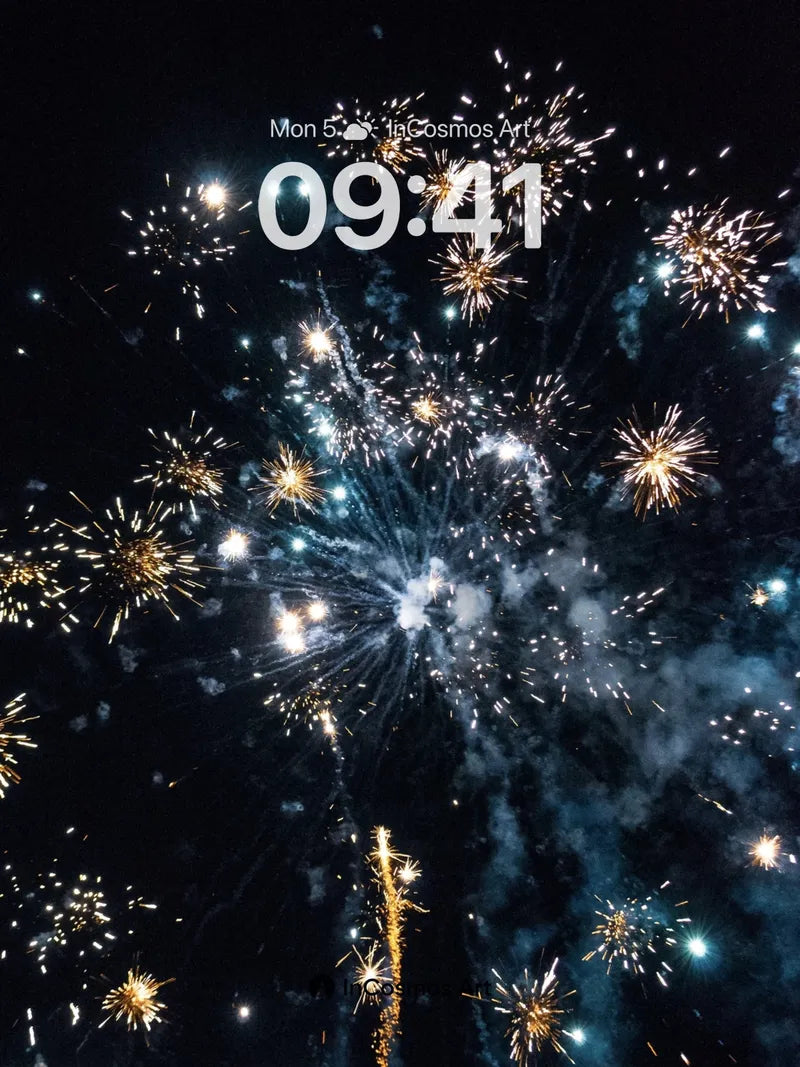 Celestial Sparkle Wallpaper with Starburst Trails