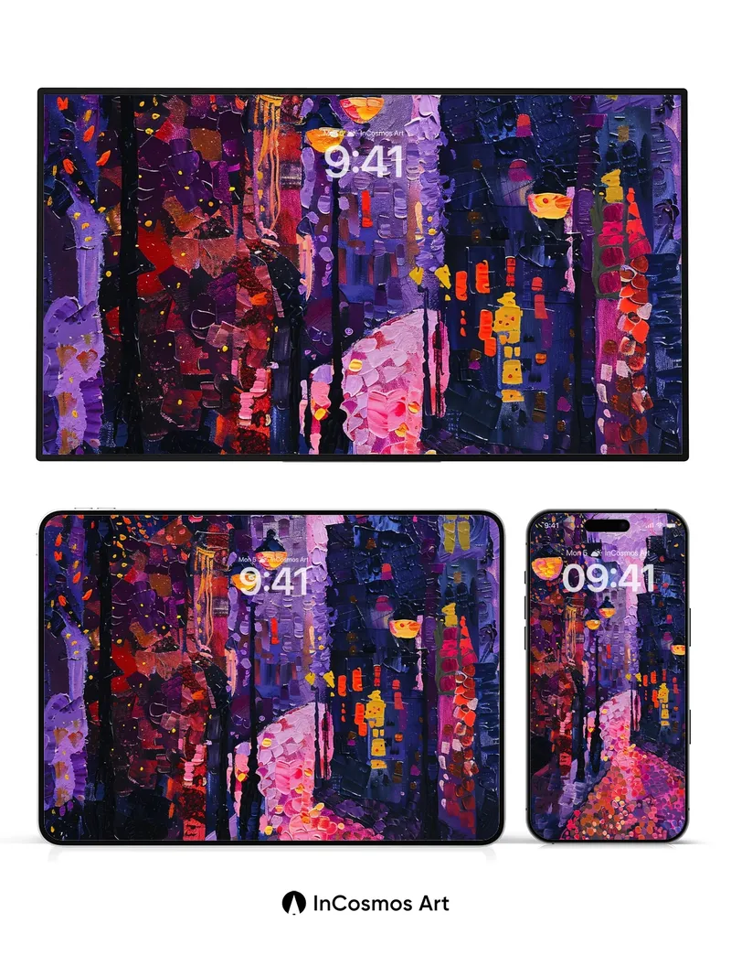 Nocturnal Pulse Wallpaper with Electric Canopy