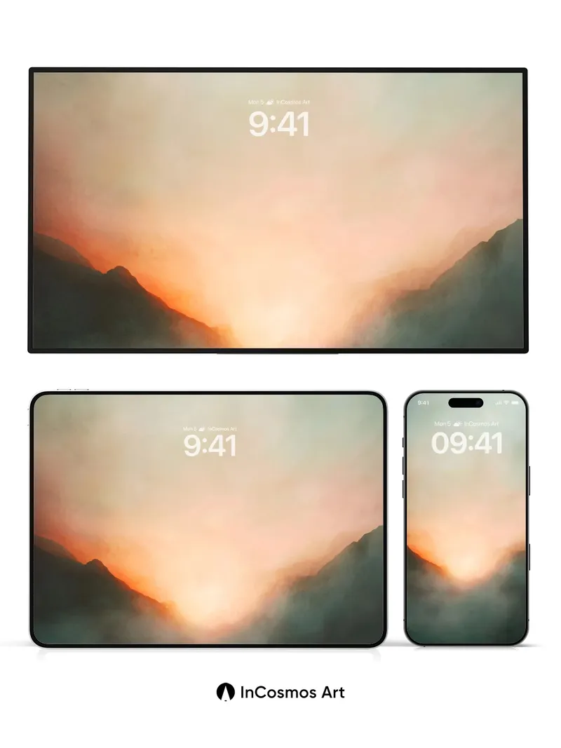 Serenity Ridge Wallpaper with Distant Firelight