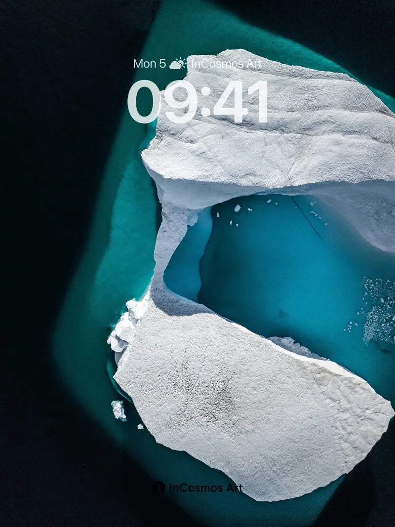 Frost Cathedral Wallpaper with Turquoise Depths