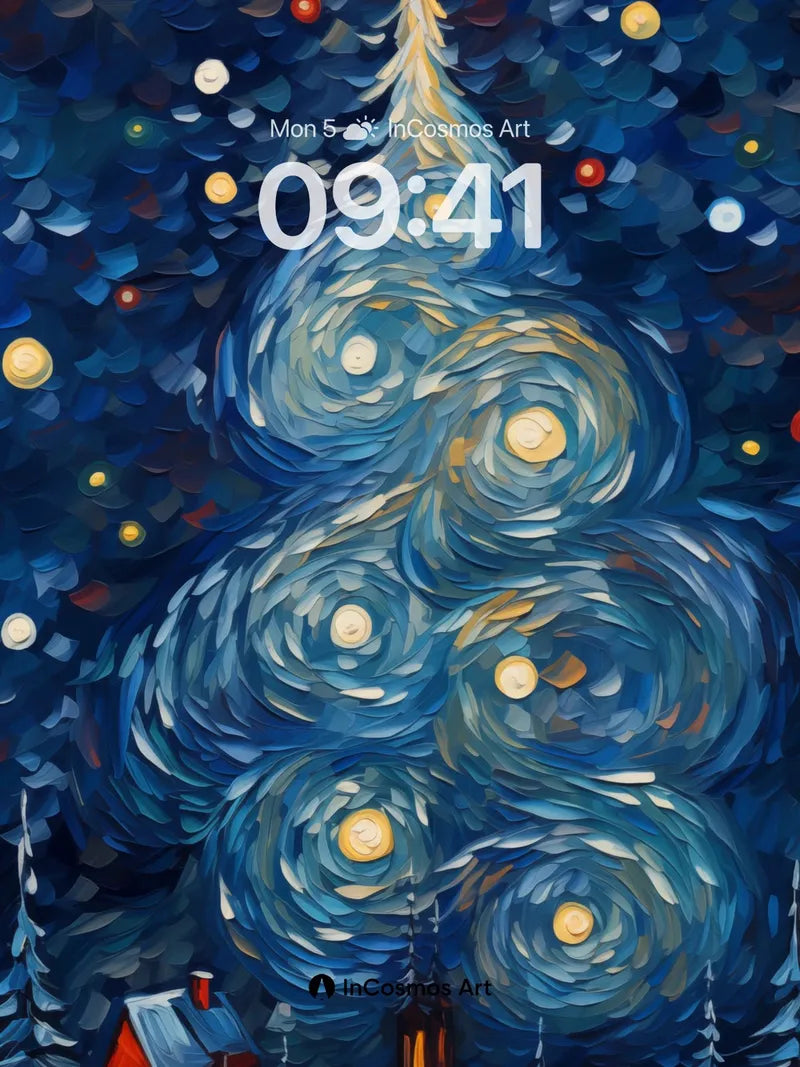 Starry Spiral Christmas Wallpaper with Celestial Glow