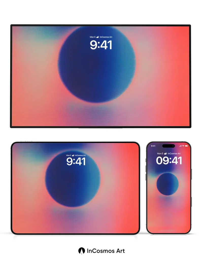 Floating Sphere Wallpaper with Cosmic Haze