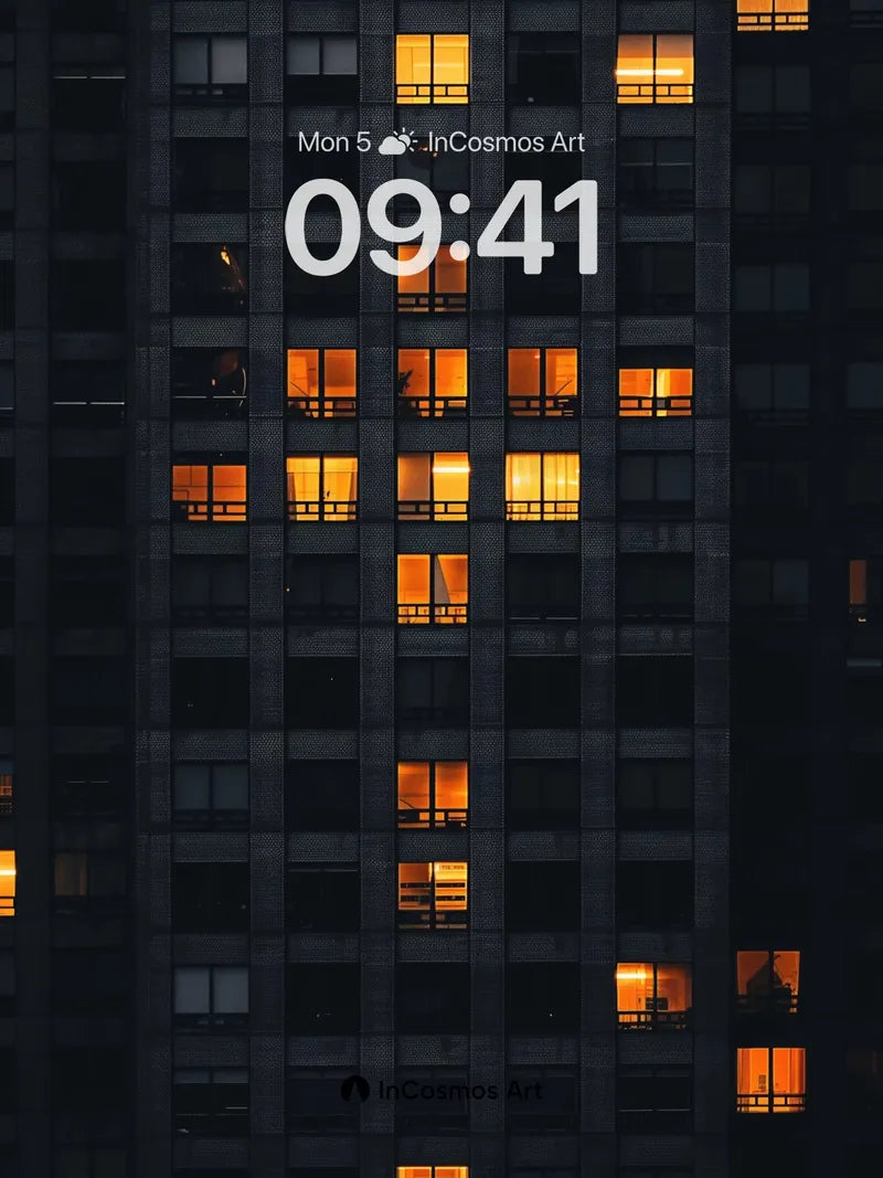 Golden Grid Wallpaper with Night Pulse