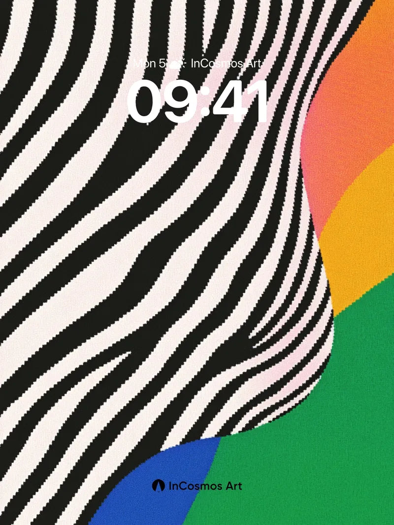 Zebra Pulse Wallpaper with Rainbow Veil