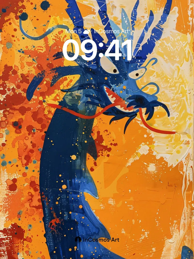 Fiery Serpent Wallpaper with Cosmic Scales wallpaper for iPhone, iPad & Mac