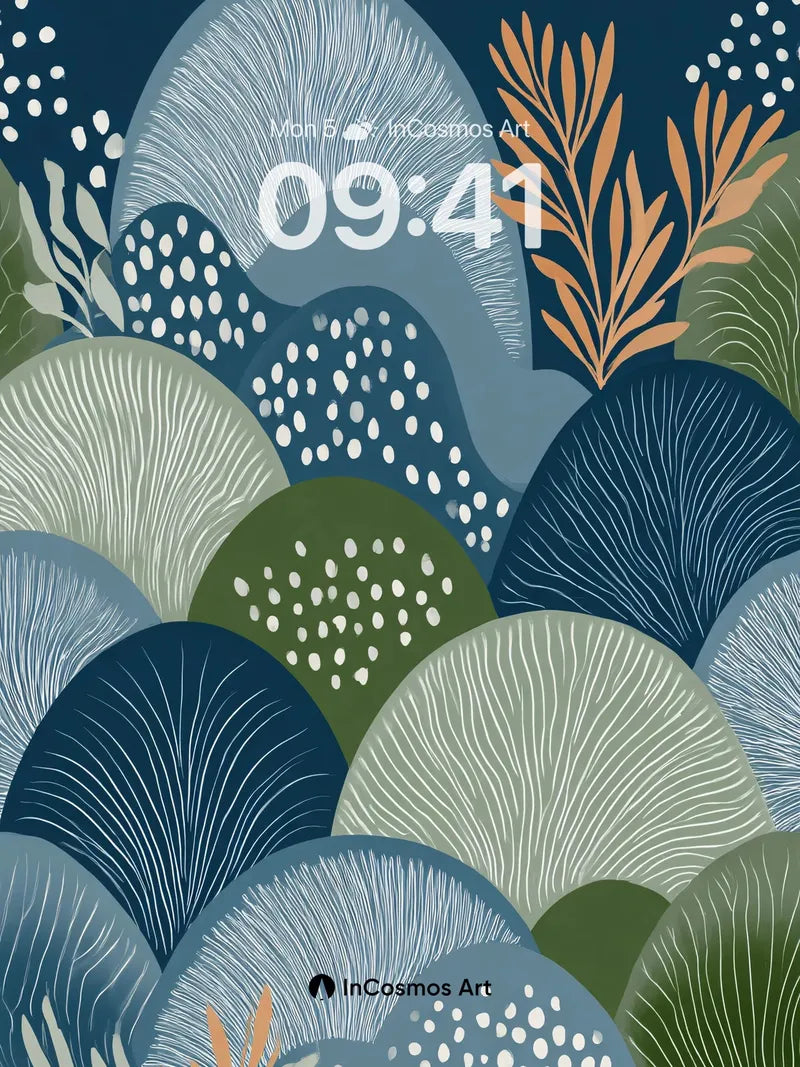 Whispering Forest Wallpaper with Ink-Blot Leaves wallpaper for iPhone, iPad & Mac