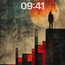 Silhouetted Horizon Wallpaper with Fiery Disc wallpaper for iPhone, iPad & Mac