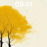 Golden Silence Wallpaper with Solitary Figure wallpaper for iPhone, iPad & Mac