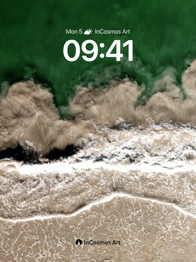 Emerald Tidal Wallpaper with Sandstorm Edge wallpaper for iPhone, iPad & Mac
