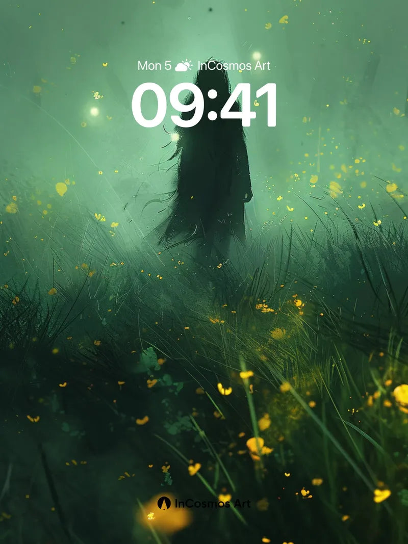 Whispering Mist Wallpaper with Floating Light