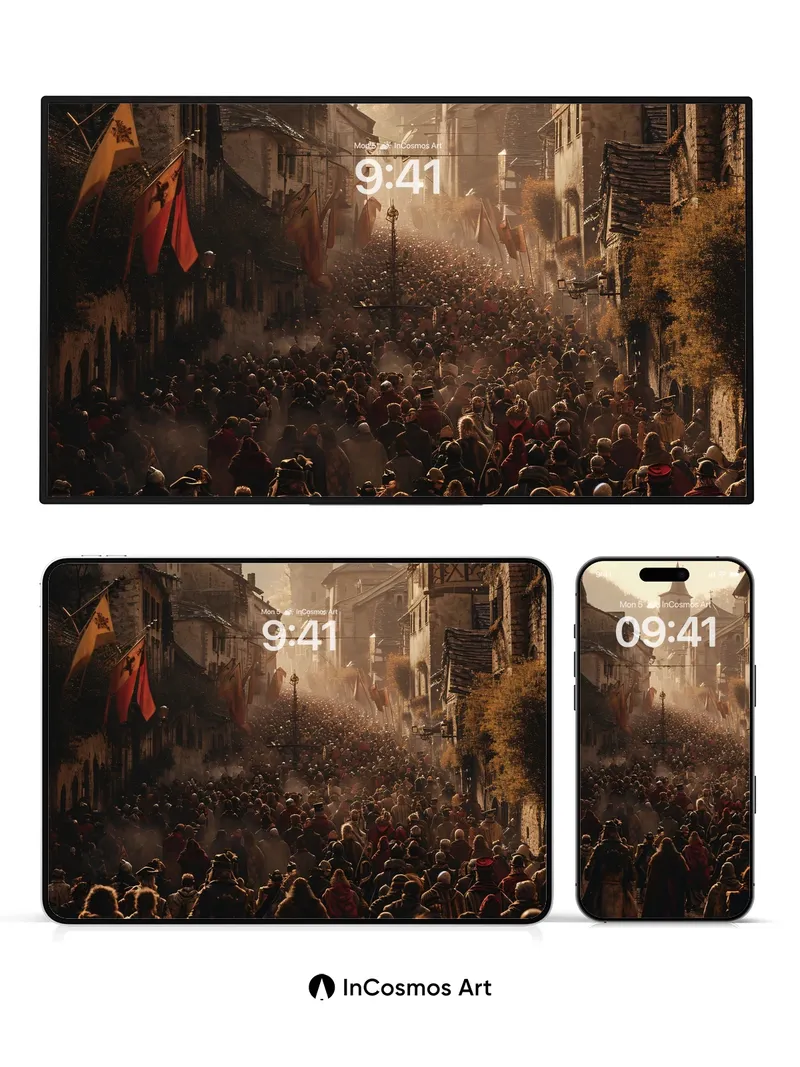 Crowd Pulse Wallpaper with Golden Haze