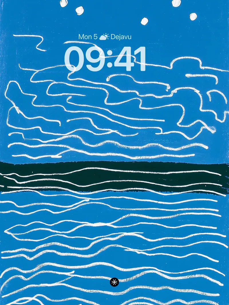 Tranquil Ocean Waves Minimalist Wallpaper wallpaper for iPhone, iPad & Mac