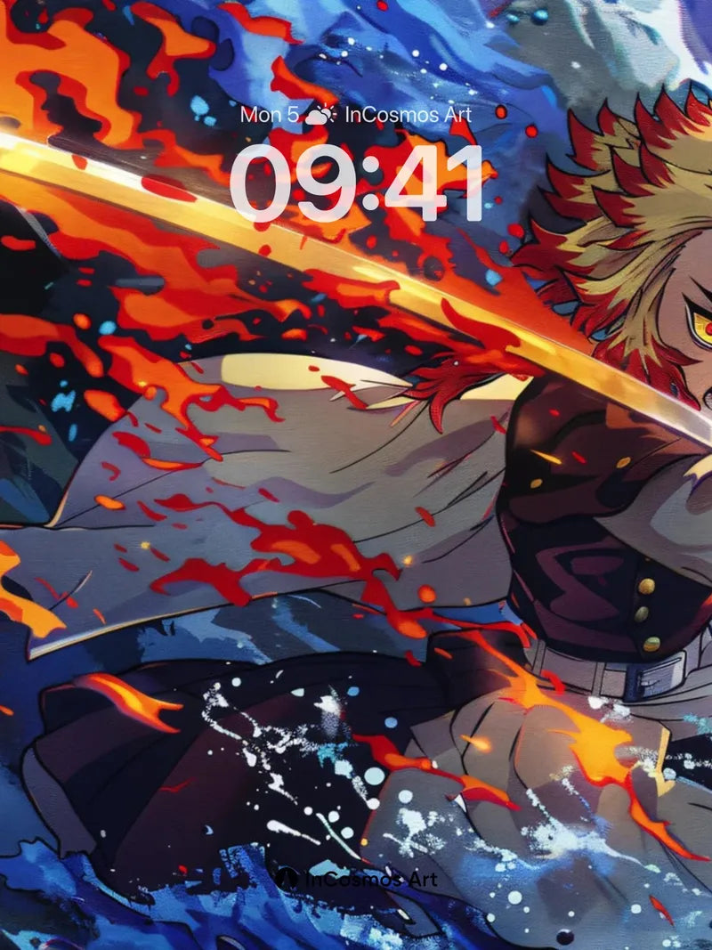 Blazing Resolve Wallpaper with Flame-etched Steel