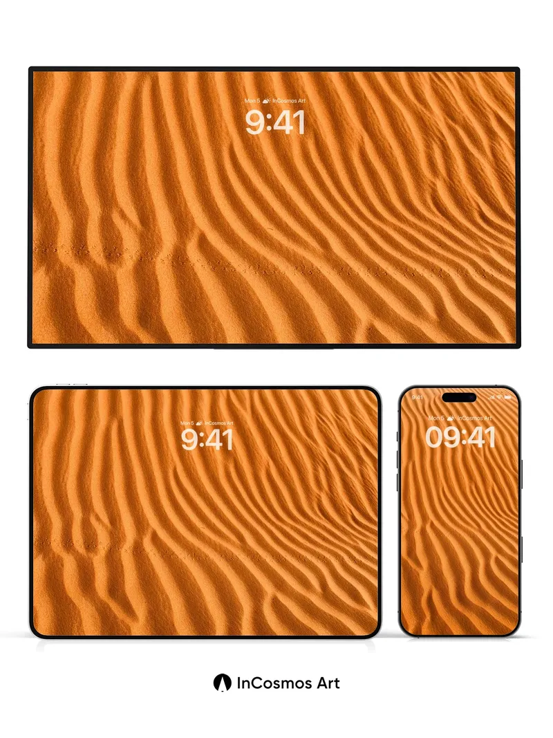 Serenity Sand Ripples Wallpaper with Sunlit Grooves