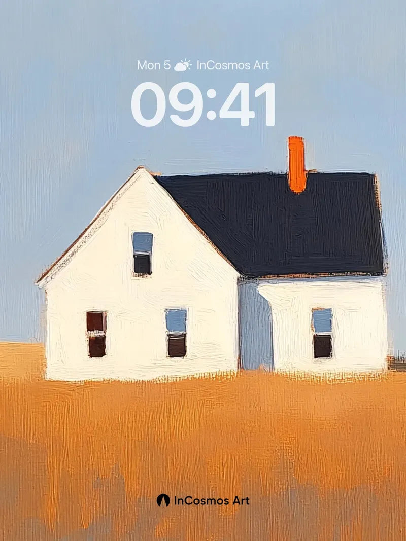 Serene Prairie Wallpaper with Silent House